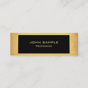 Minimalist yrkesmässigt modernt svart och guld mini visitkort