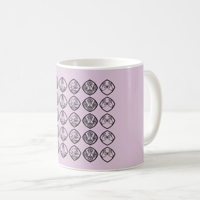 Minimalist Zen Buddhist Mudras Cup Kaffemugg (Framsida höger)