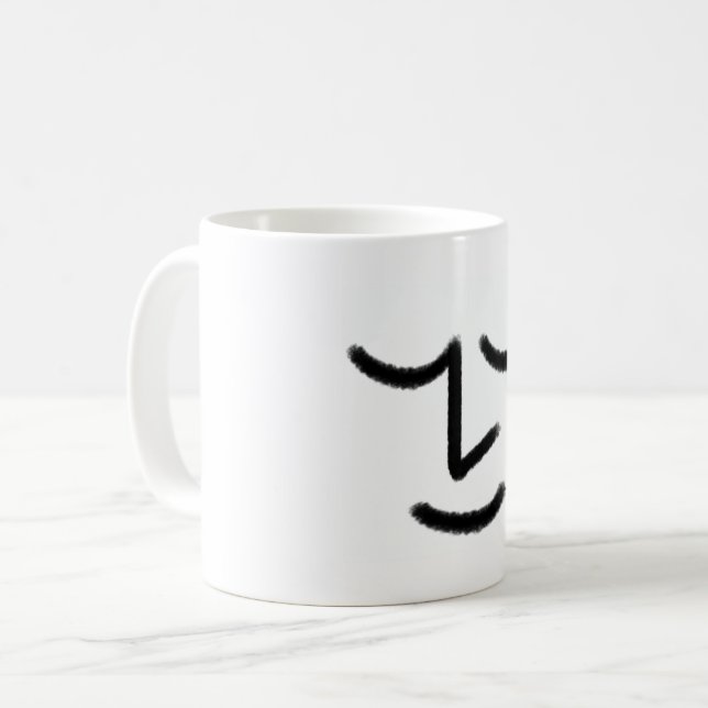 Minimalist Zen Face Mug Kaffemugg (Framsida vänster)
