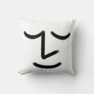 Minimalist Zen Face Throw Pillow Kudde
