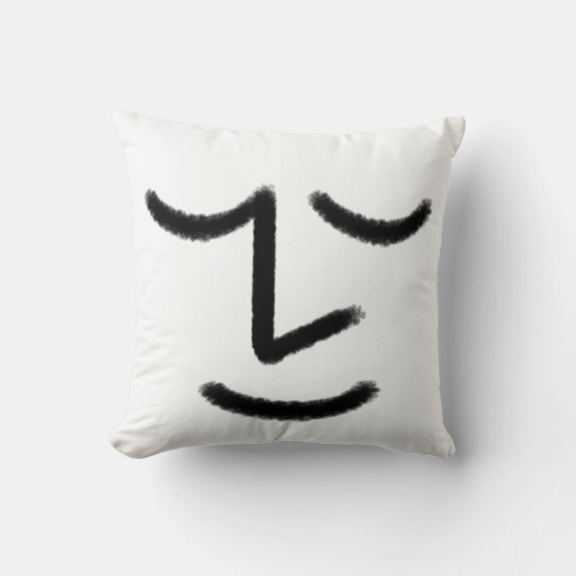 Minimalist Zen Face Throw Pillow Kudde (Framsida)