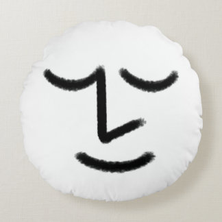 Minimalist Zen Face Throw Pillow Rund Kudde
