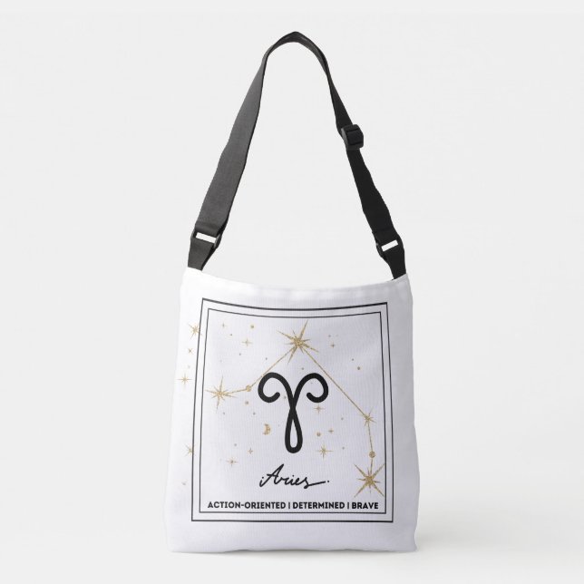 Minimalist Zodiac Aries Crossbody Tote Axelväska (Framsida)