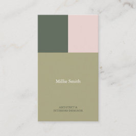 minimalista elegante moderna geometrica verde rosa visitkort
