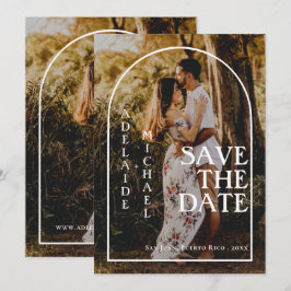 Minimalistanteckningsfoto för modern Elegant Spara Inbjudningar