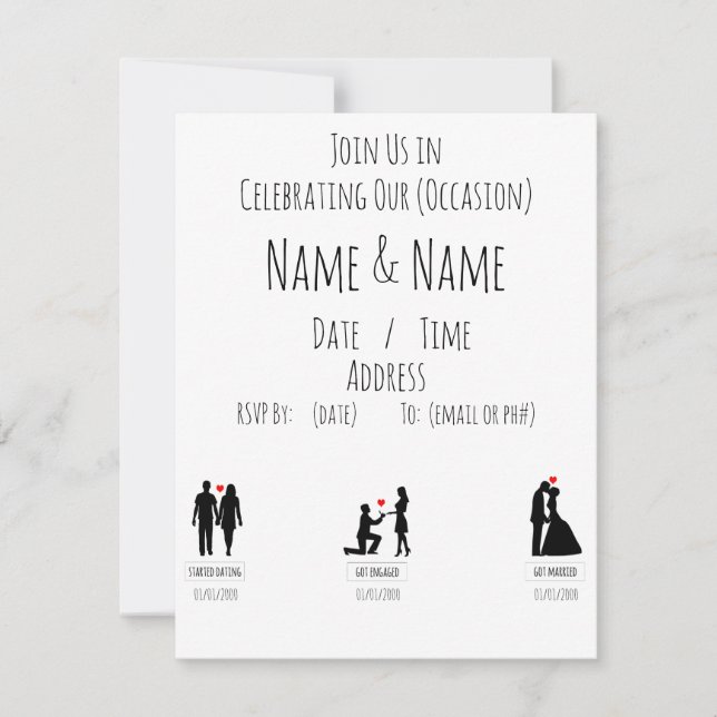 Minimalistanteckningskort för inbjudningsmeddeland anteckningskort (Framsida)