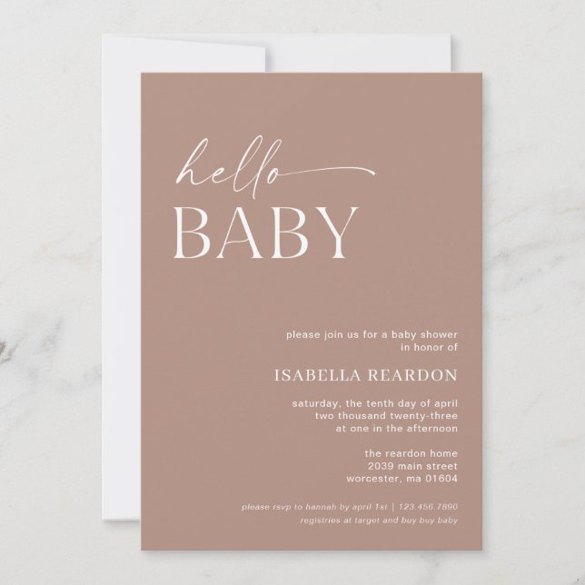 Minimalistbabyskor för hej Baby Inbjudningar (Framsida)