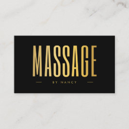 Minimalistbehandlare för massage av svart och Guld Visitkort
