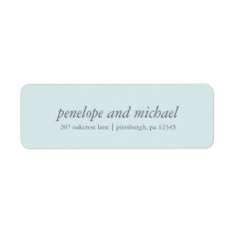 Minimalistblått och vitt Bröllop-Adressetiketter Returadress Etikett