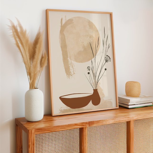 Minimalistblomma och Bowl Boho Poster (Skapare uppladdad)