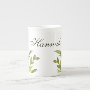 Minimalistblommigt för Professionell av Trendig Gr Benporslin Mugg