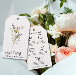 Minimalistblommor med florist-Märkre Presentetikett