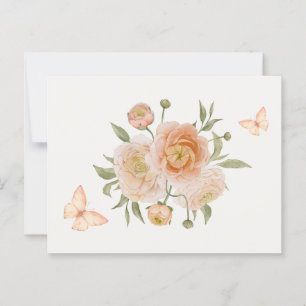 Minimalistblomsblomma, fjäril vykort