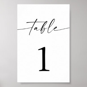Minimalistboho Bröllop Bordsnummer, 4 x 6 tum Poster