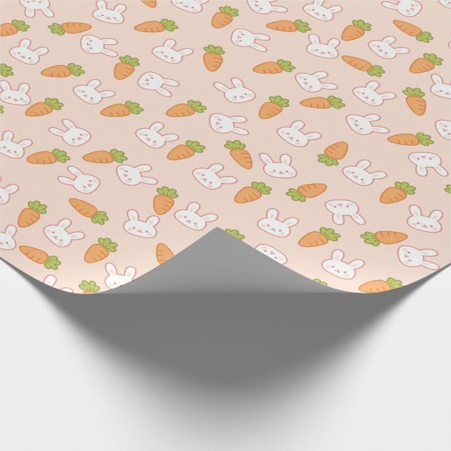 Minimalistbunny och morot presentpapper (Hörn)