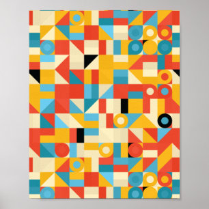 Minimalistcirklar i modern Abstrakt trianglar Poster