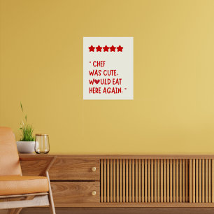 Minimalistcitat för Red Heart-kokning Poster