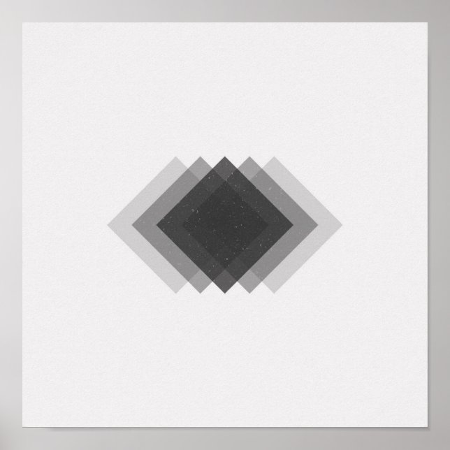 Minimalistdiamanter, svart och vit Poster (Framsidan)