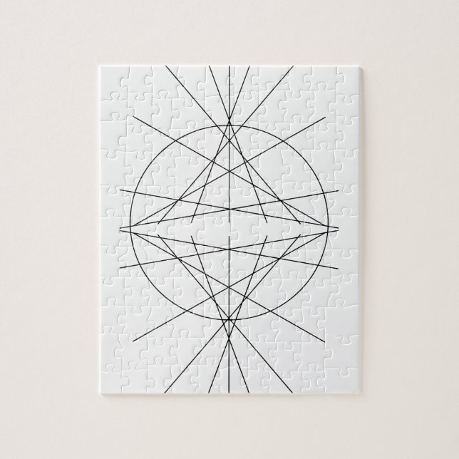 Minimalisten fodrar konst - svartvitt geometriskt pussel (Vertikal)