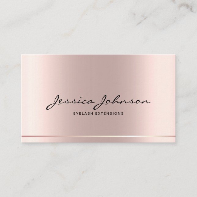 Minimalistfällor för lyxrester från rosegold ekela visitkort (Framsida)