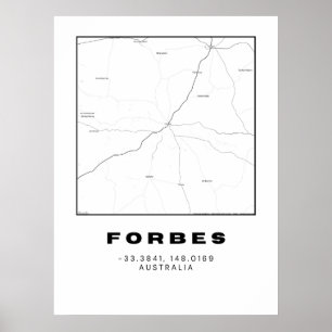 Minimalistforbes Karta med koordinater   Poster