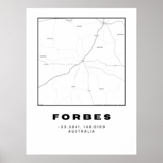 Minimalistforbes Karta med koordinater | Poster