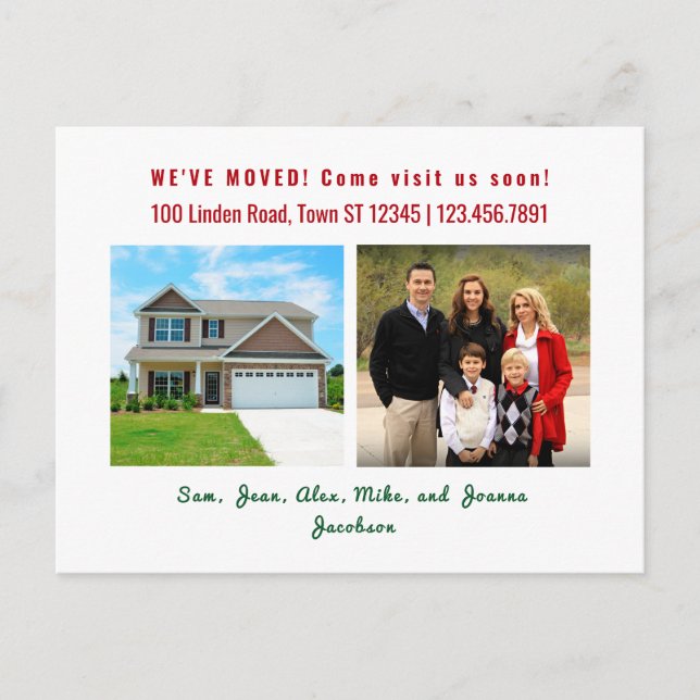 Minimalistfotografier 2 Vi Flyttat Flytta annons Vykort (Framsida)