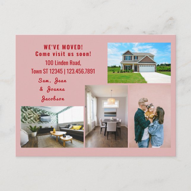 Minimalistfotografier Vi Flyttat Flytta annons Vykort (Framsida)