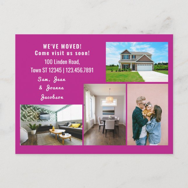 Minimalistfotografier Vi Flyttat Flytta annons Vykort (Framsida)