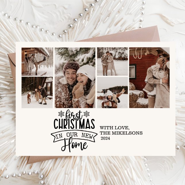 Minimalistfoton Första jul i vårt nya hem Julkort (Skapare uppladdad)