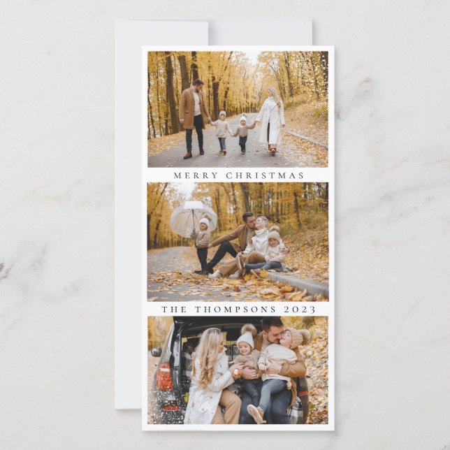 Minimalistfoton i God jul 3 Modern Julkort (Framsida)