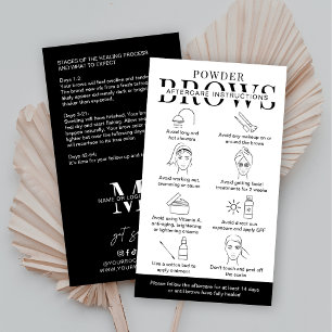 Minimalistguide för Ombre Powder Brows Aftercare G Visitkort