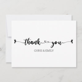 Minimalisthjärtan och fågelkalligrafi, Tack Kort