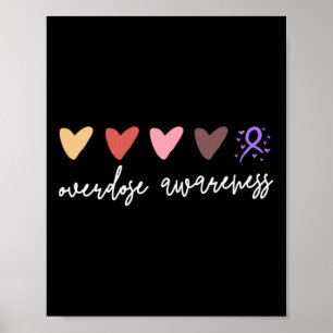Minimalisthjärtan Ökad medvetenhet om överdosering Poster