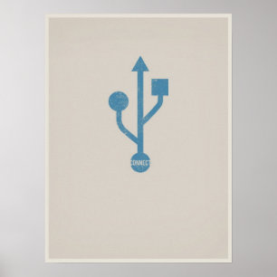 Minimalistic affisch för USB