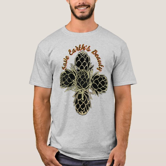 Minimalistic Artichoke Logo – Save Earth's Beauty T Shirt (Framsida)