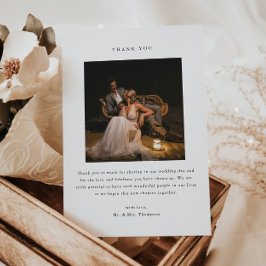 Minimalistic Black & White 2-Photo Wedding Tack Kort