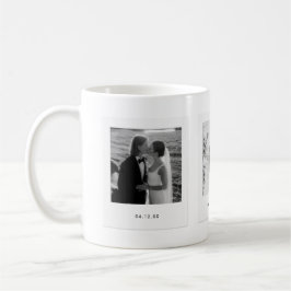 Minimalistic Couple 3 Polaroid Photos Wedding Kaffemugg