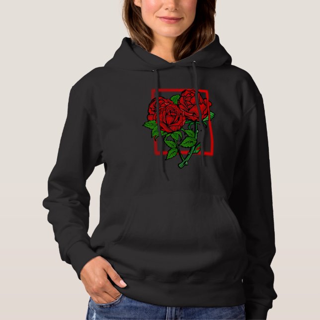 Minimalistic Elegant Rose Flowers Red Roses Floral T Shirt (Framsida)