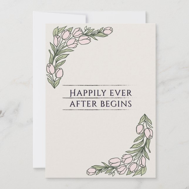 Minimalistic Floral Rustic Wedding Invite Inbjudningar (Framsida)