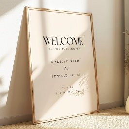 Minimalistic Ivory Bold Typography Wedding Welcome Poster