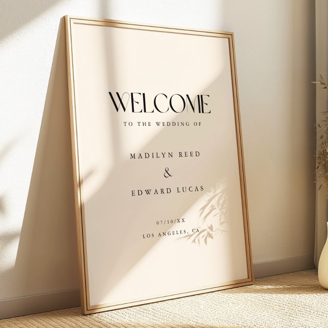 Minimalistic Ivory Bold Typography Wedding Welcome Poster (Skapare uppladdad)