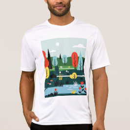 Minimalistic landscape in nature t shirt