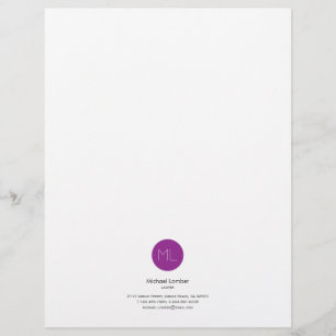 Minimalistic lilor cirklar Monogrambrevhuvudet Brevhuvud