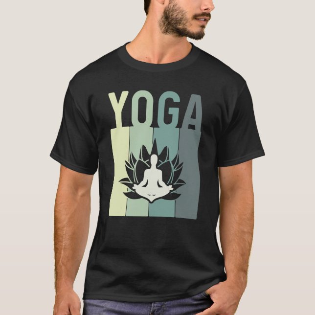 Minimalistic Lotus Flower Meditating Yoga T Shirt (Framsida)