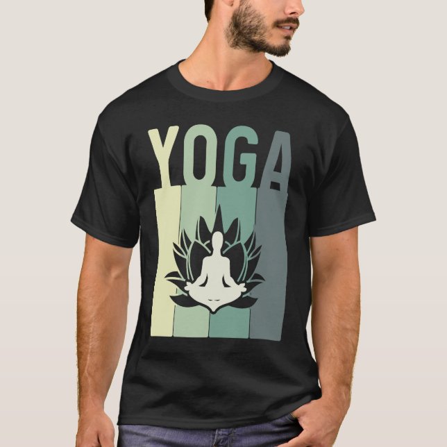Minimalistic Lotus Flower Meditating Yoga T Shirt (Framsida)