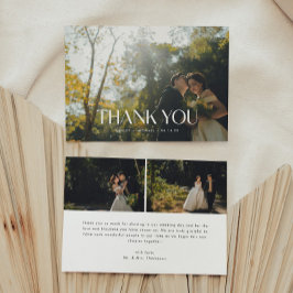 Minimalistic Modern 3-Photo Wedding Tack Kort