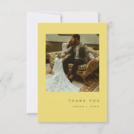 Minimalistic Modern Lemon Yellow Wedding Photo Tack Kort