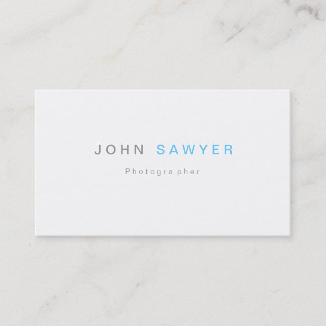Minimalistic modern simple white Businesscard Visitkort (Framsida)