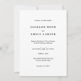 Minimalistic Modern Wedding Invitation Card Inbjudningar